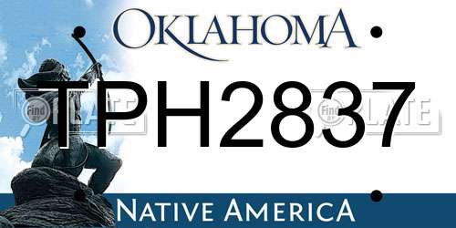 TPH2837 Oklahoma License Plate