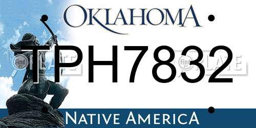 TPH7832 Oklahoma License Plate