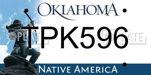 TPK596 Oklahoma License Plate