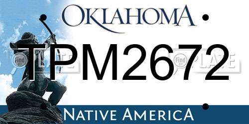 TPM2672 Oklahoma License Plate