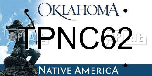 TPNC62 Oklahoma License Plate