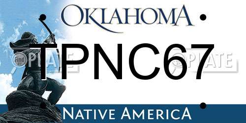 TPNC67 Oklahoma License Plate