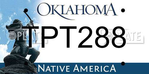 TPT288 Oklahoma License Plate