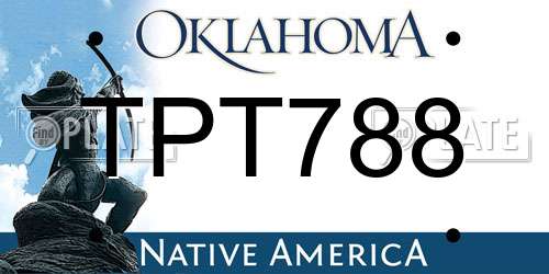 TPT788 Oklahoma License Plate