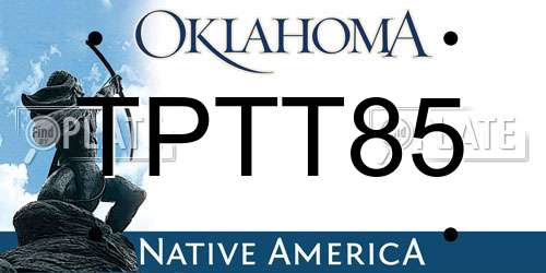 TPTT85 Oklahoma License Plate