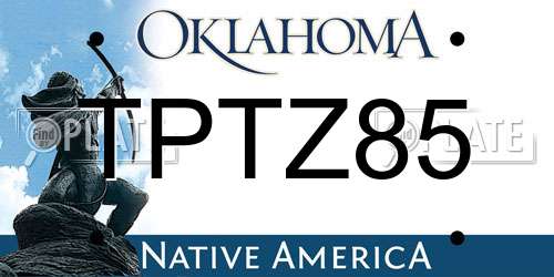 TPTZ85 Oklahoma License Plate
