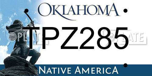 TPZ285 Oklahoma License Plate