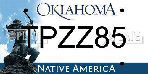 TPZZ85 Oklahoma License Plate