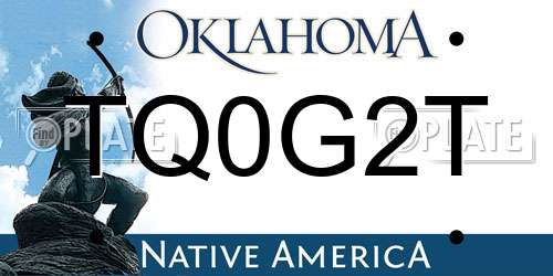 TQ0G2T Oklahoma License Plate