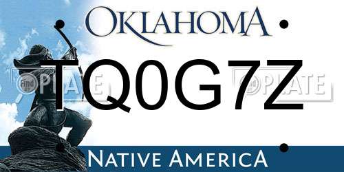 TQ0G7Z Oklahoma License Plate
