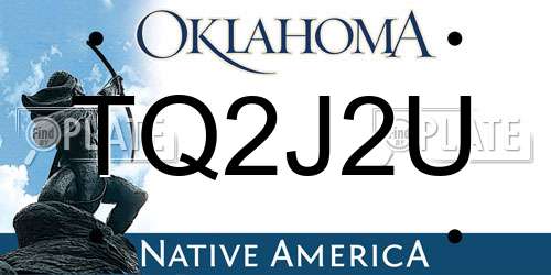 TQ2J2U Oklahoma License Plate