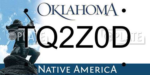 TQ2Z0D Oklahoma License Plate