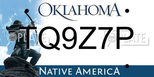 TQ9Z7P Oklahoma License Plate