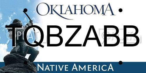 TQBZABB Oklahoma License Plate
