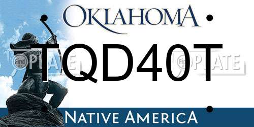 TQD40T Oklahoma License Plate