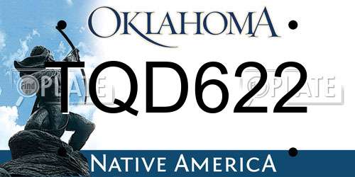 TQD622 Oklahoma License Plate