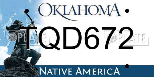TQD672 Oklahoma License Plate