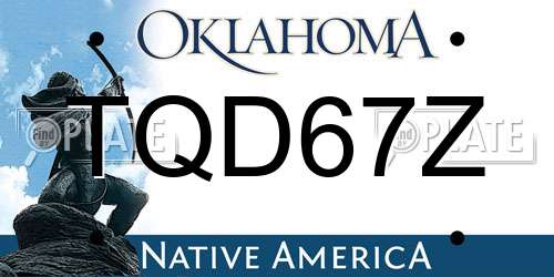 TQD67Z Oklahoma License Plate