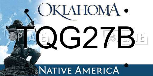 TQG27B Oklahoma License Plate