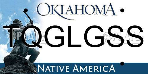 TQGLGSS Oklahoma License Plate