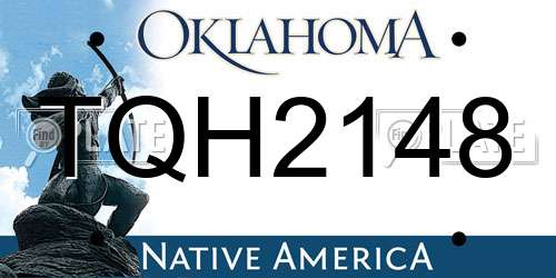 TQH2148 Oklahoma License Plate