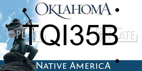 TQI35B Oklahoma License Plate