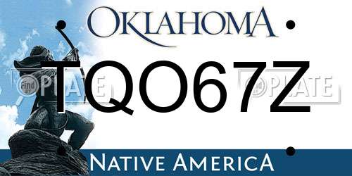 TQO67Z Oklahoma License Plate