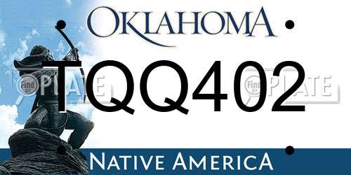 TQQ402 Oklahoma License Plate