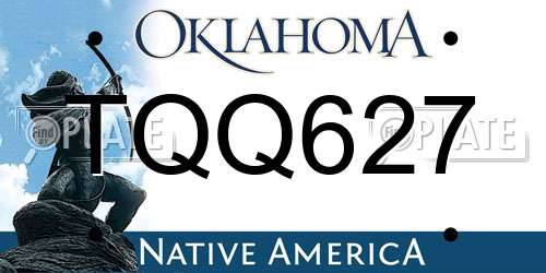 TQQ627 Oklahoma License Plate