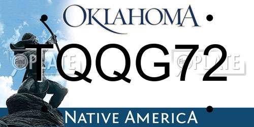 TQQG72 Oklahoma License Plate
