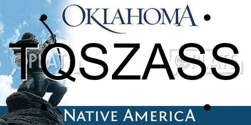TQSZASS Oklahoma License Plate