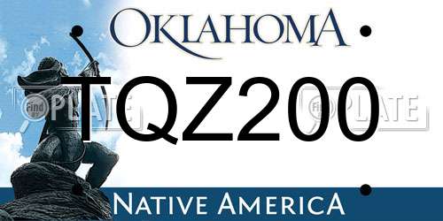 TQZ200 Oklahoma License Plate