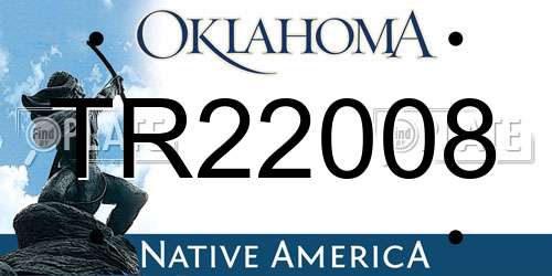 TR22008 Oklahoma License Plate