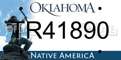 TR41890 Oklahoma License Plate