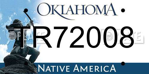 TR72008 Oklahoma License Plate