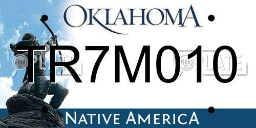 TR7M010 Oklahoma License Plate