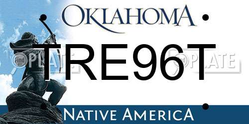 TRE96T Oklahoma License Plate