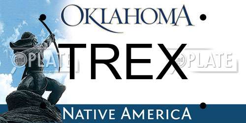 TREX Oklahoma License Plate