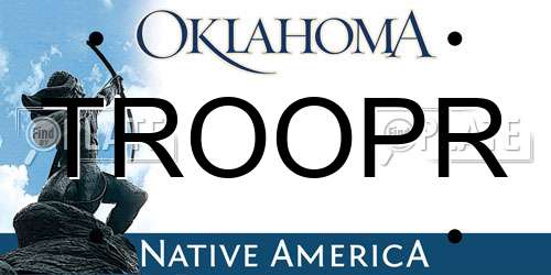 TROOPR Oklahoma License Plate