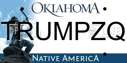 TRUMPZQ Oklahoma License Plate