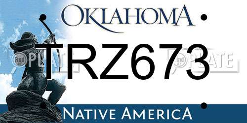 TRZ673 Oklahoma License Plate