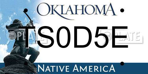 TS0D5E Oklahoma License Plate