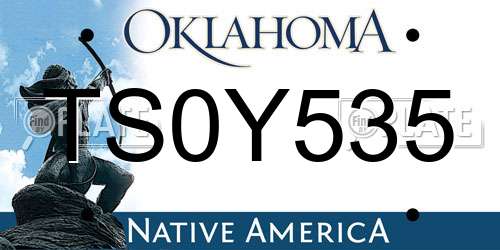 TS0Y535 Oklahoma License Plate