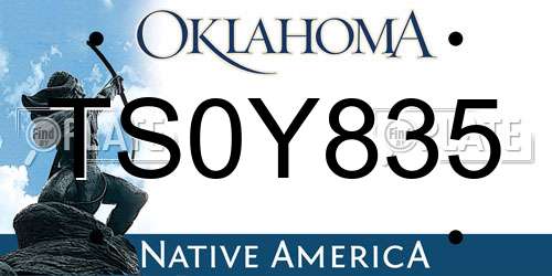 TS0Y835 Oklahoma License Plate