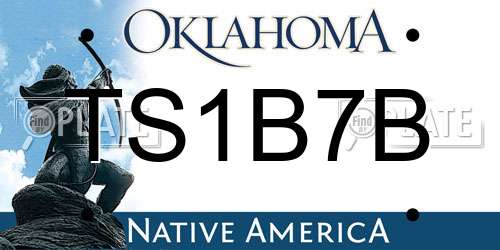 TS1B7B Oklahoma License Plate