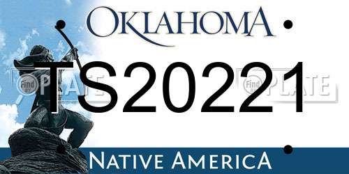 TS20221 Oklahoma License Plate
