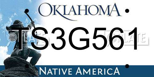 TS3G561 Oklahoma License Plate