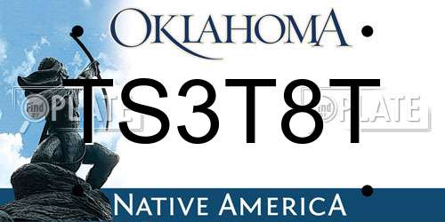 TS3T8T Oklahoma License Plate