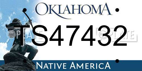 TS47432 Oklahoma License Plate