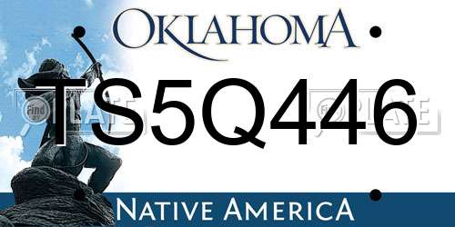 TS5Q446 Oklahoma License Plate